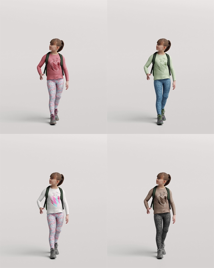 图片[17]-C4D欧美儿童FBX小孩STL人物角色OBJ妇女三维模型Blender素材Maya-cg男孩