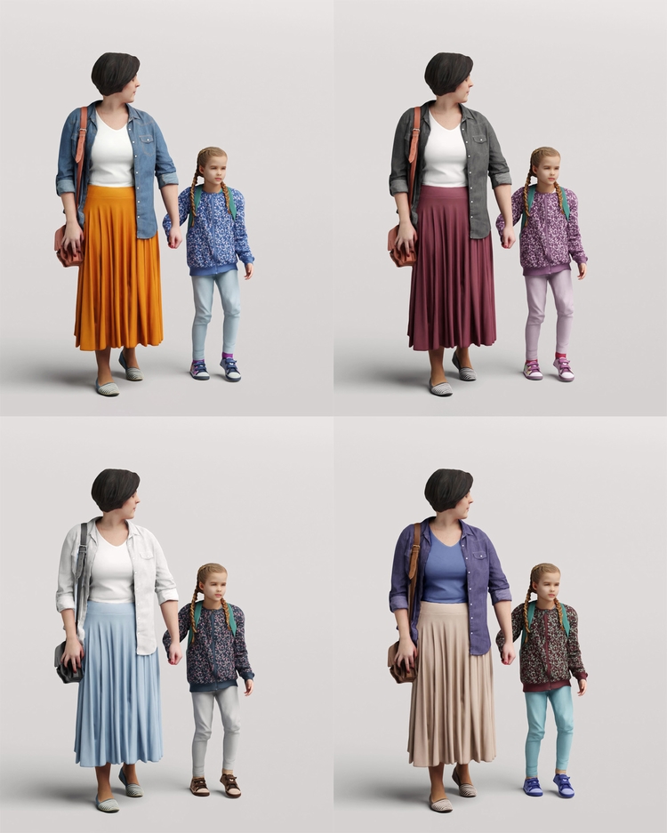 图片[27]-C4D欧美儿童FBX小孩STL人物角色OBJ妇女三维模型Blender素材Maya-cg男孩