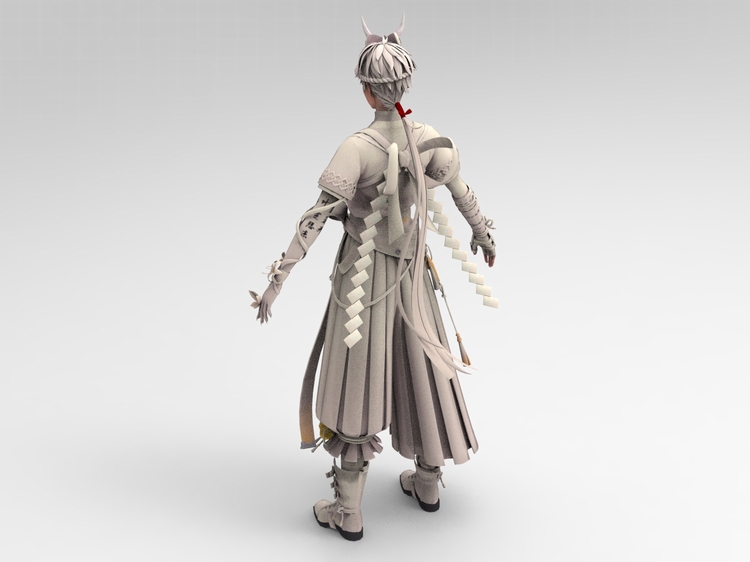 图片[4]-C4D日式风格男性FBX游戏人物角色STL古风服饰OBJ三维模型Blender-cg男孩