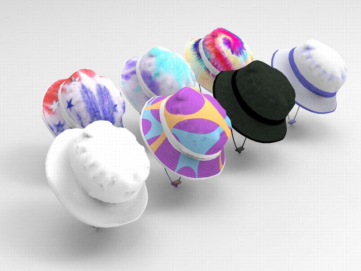 C4D渔夫帽FBX设计创意STL时尚潮流OBJ服饰Blender三维模型3D素材-cg男孩