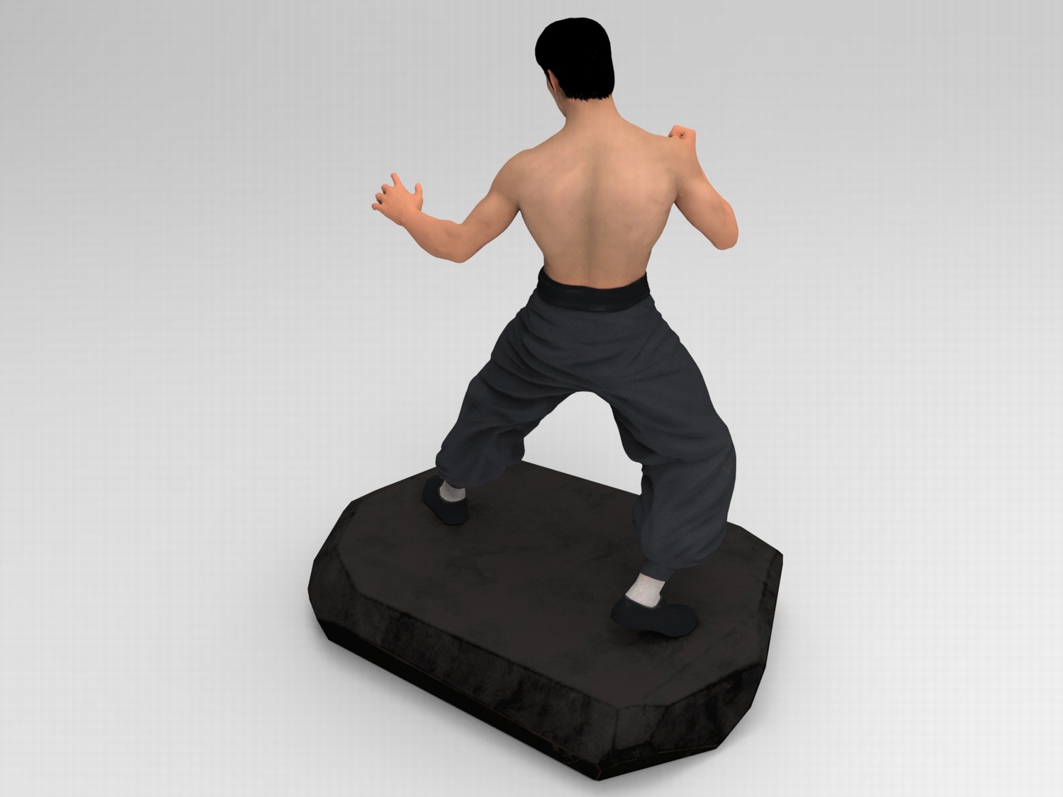 图片[2]-C4D功夫明星FBX摆件雕像STL李小龙人物OBJ塑像Blender素材ZBrush-cg男孩