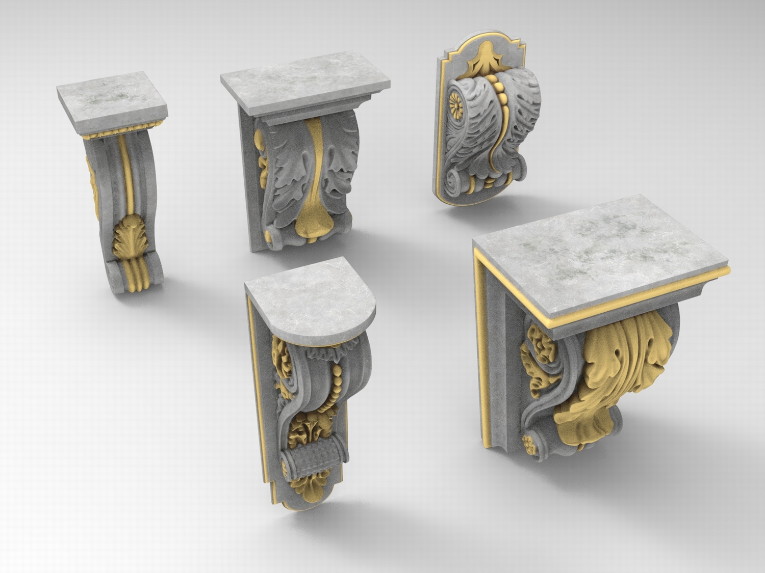 C4D欧式室内装饰FBX雕花雕刻建筑STL三维模型OBJ素材文件Blender-cg男孩