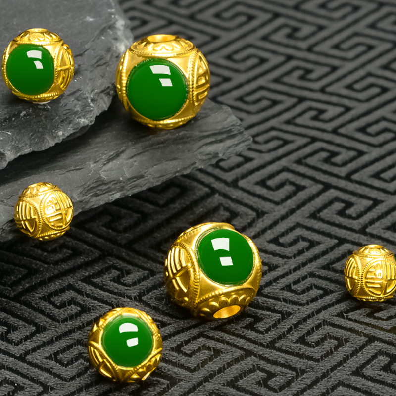 999 Gold Fortune Beads Pure Gold Hetian Jade 3D Hard Gold Bracelet DIY Beads for Men and Women Gold Beads Coin Beads 999 Gold Fortune Beads Pure Gold Hetian Jade 3D Hard Gold Bracelet DIY Beads for Men and Women Gold Beads Coin Beads