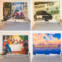 Background Brussels European-style hanging cloth Netflix Live Bedroom Bedside Tapestry Dorm Room Setup Wall Decor Wallcloth