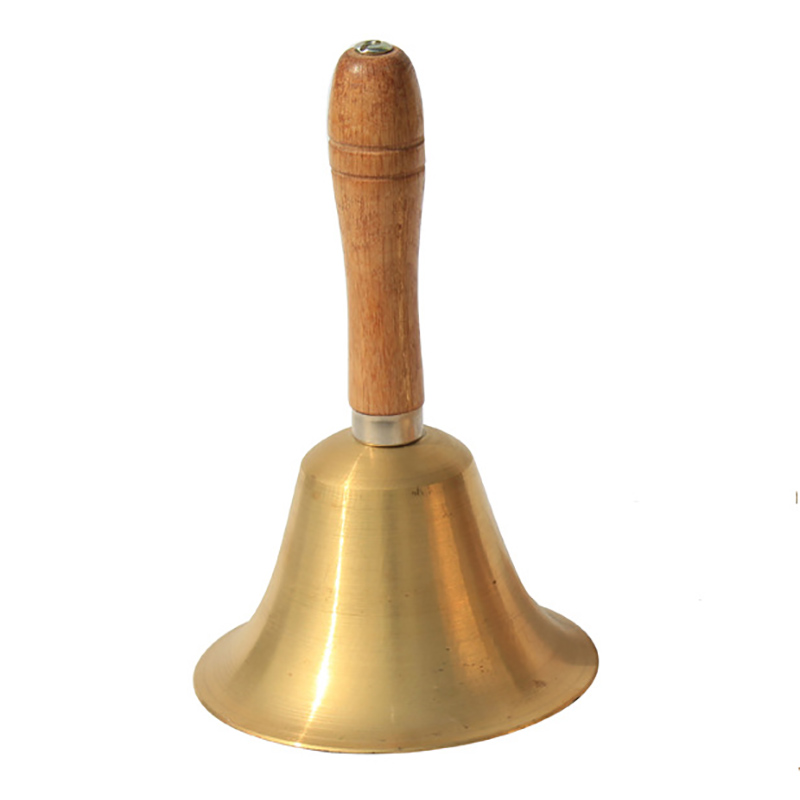 Upper and lower class bells Copper bells CLANG wooden handle hand bells Copper bells 7 8 9 10 14CM Copper bell body bells