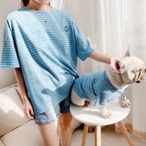 Полосатый домашний щенок родительский наряд летний тонкий жилет с Тедди Бомея Маленькие щенки Летняя одежда