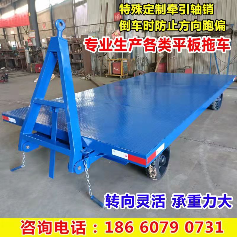 10 tons heavy duty tractor flatbed truck four wheel flatbed workshop loading and unloading turnover truck forklift traction flatbed trailer