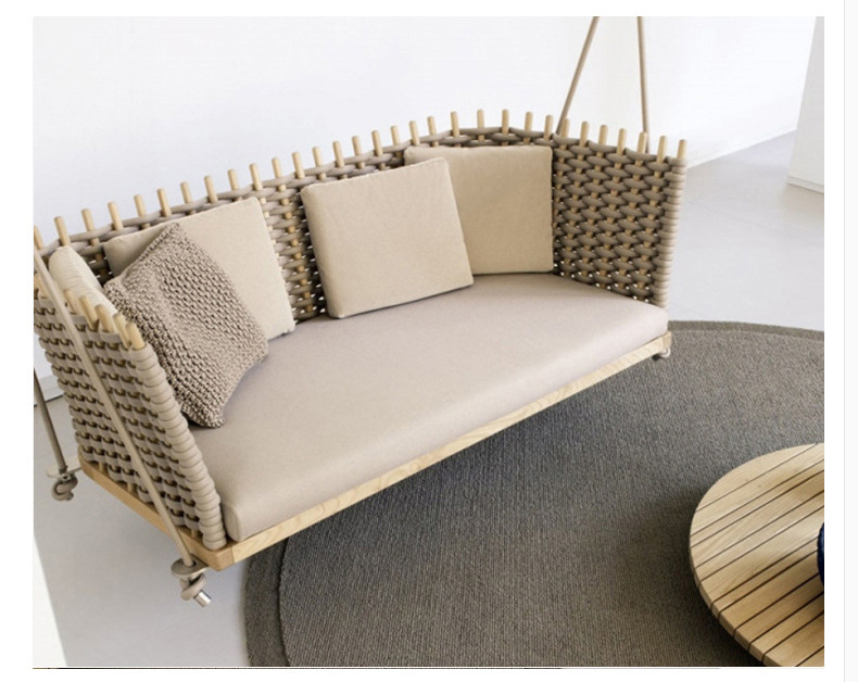 Bắc Âu phong cách tối giản mây ban công sân vườn ngoài trời giải trí sofa ngoài trời kết hợp nội thất phòng khách - Đồ gỗ ngoài trời bàn ghế ngoài trời hòa phát