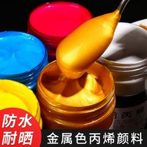 Gold acrylic paint paint wall painting DIY hand-painted shoes stone waterproof pearlescent painting