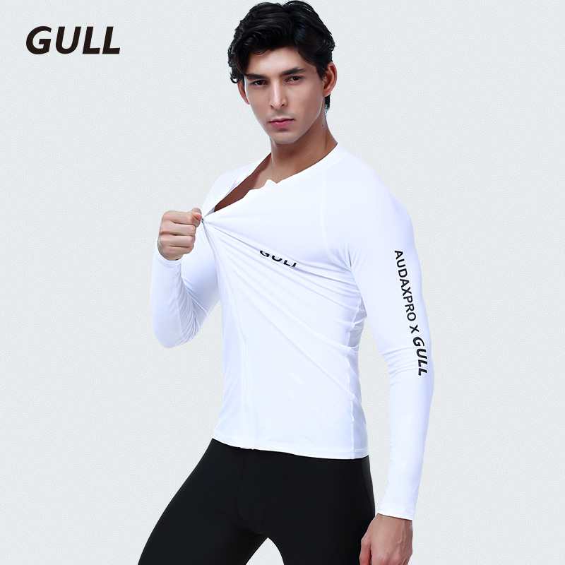 GULL Diving Suit Men's Speed Dry Sunscreen Cardigan Sweatshirt Surf Sweater Sports Clothes Snorkeling Swimsuit Water Equipped-Taobao