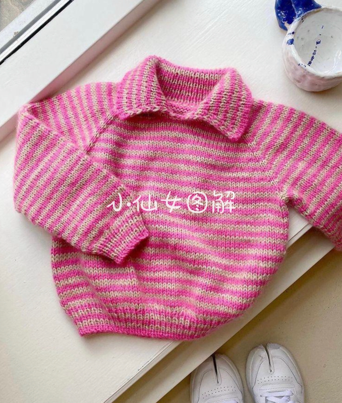 Small Lapel Striped Polo Shirt Knitting Tutorial with Text and Diagrams for Children Aged 1-12 Small Lapel Striped Polo Shirt Knitting Tutorial with Text and Diagrams for Children Aged 1-12