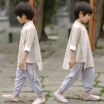 Child Hanfu Boy China Wind Summer Clothing Season Tang Dress Boy Thin National Wind Suit Baby Retro National Wind