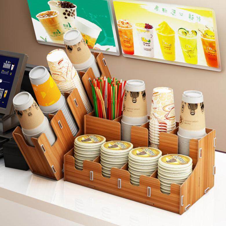 Western restaurant straw storage box tissue bar cold drink shop supplies desktop utensils creative cup holder office