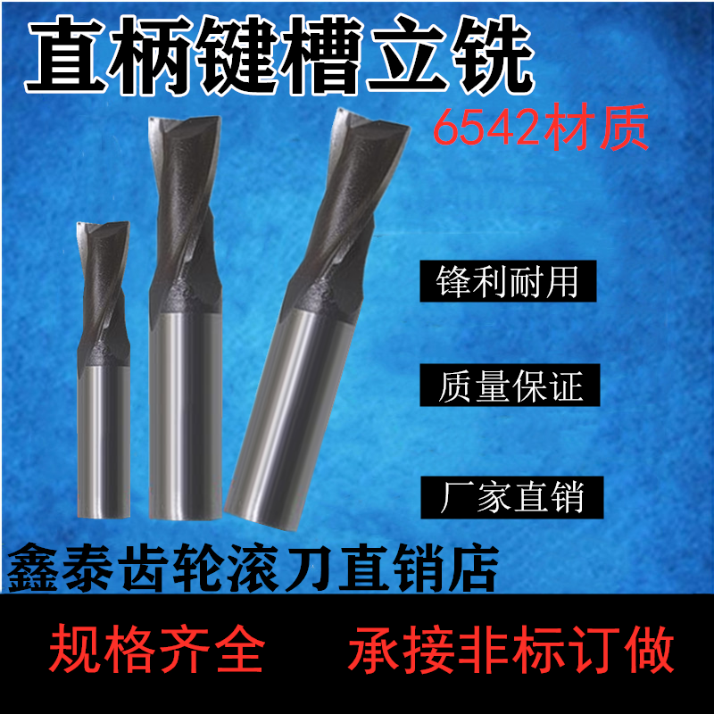 Straight shank keyway milling cutter 6542 material M3 M4 M5 M6 M8 M10 M12 M14 M16 M18 M20