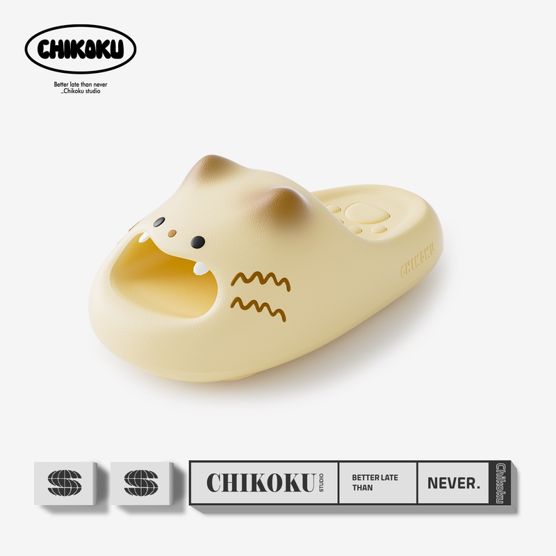 Chikoku Cute Caramel Cat Paw Slippers for Women, New Thick-Soled Parent-Child Children's Home Couple Dormitory Slippers for Men
