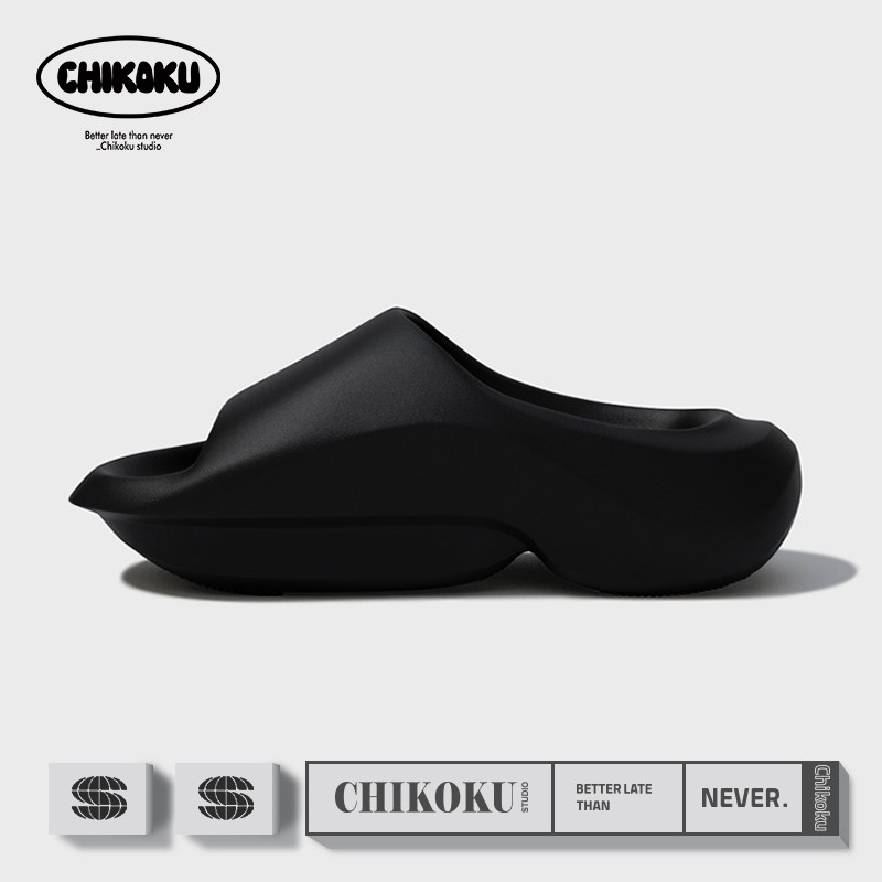 chikoku Korean home-based men's slippers can be worn in summer with thick-bottomed non-slip anti-slip and anti-bacterial soft-soled couple sandals