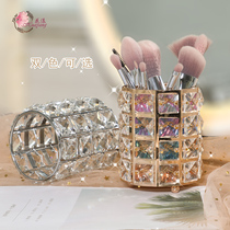 Flower crystal diamond makeup brush bucket storage bucket Large capacity Yan value tube European ins wind brush storage tools