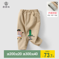 Girls plus velvet casual pants winter clothes New Baby baby padded trousers wear childrens warm pants Joker