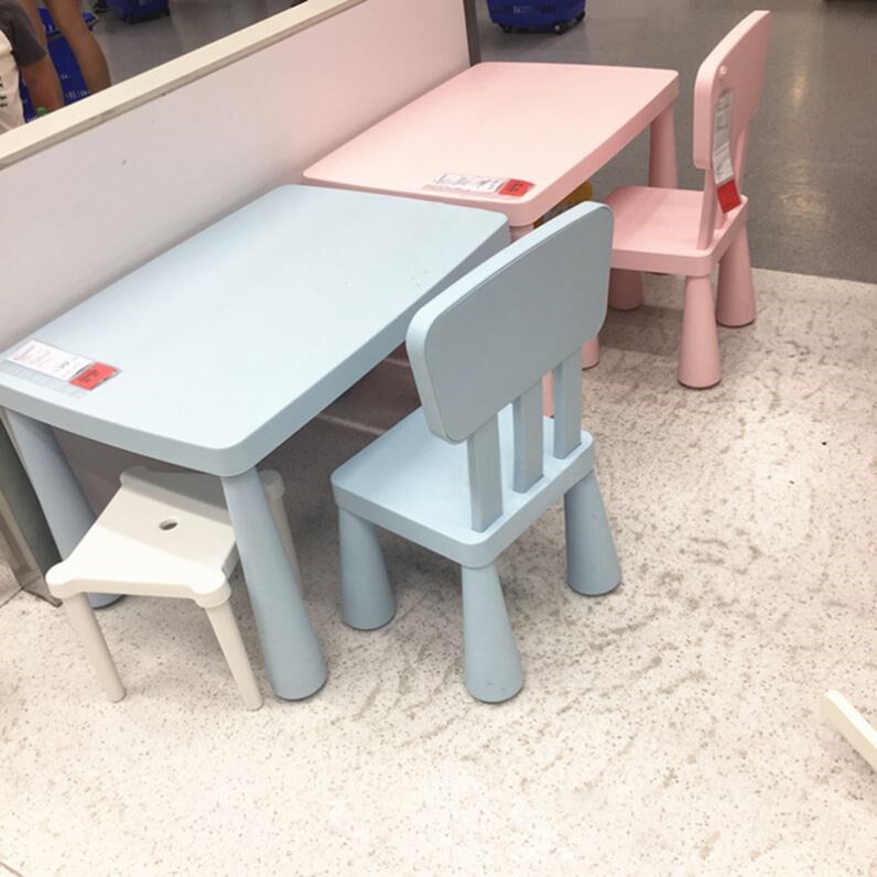 Children Reading Area Small Table Nursery School Learning Long Square Table Plastic Table And Chairs Suit Baby Desk Dining Table