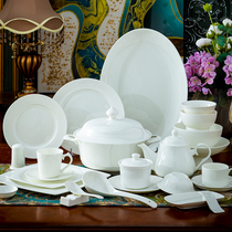 Dishes set Company unit bone china tableware box Round Table tableware set ceramic tableware hotel Table tableware