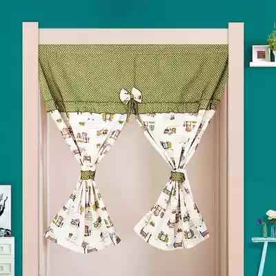 Half-section door curtain curtain half-cut cloth curtain half-curtain bedroom creative shading partition curtain hanging curtain without punching