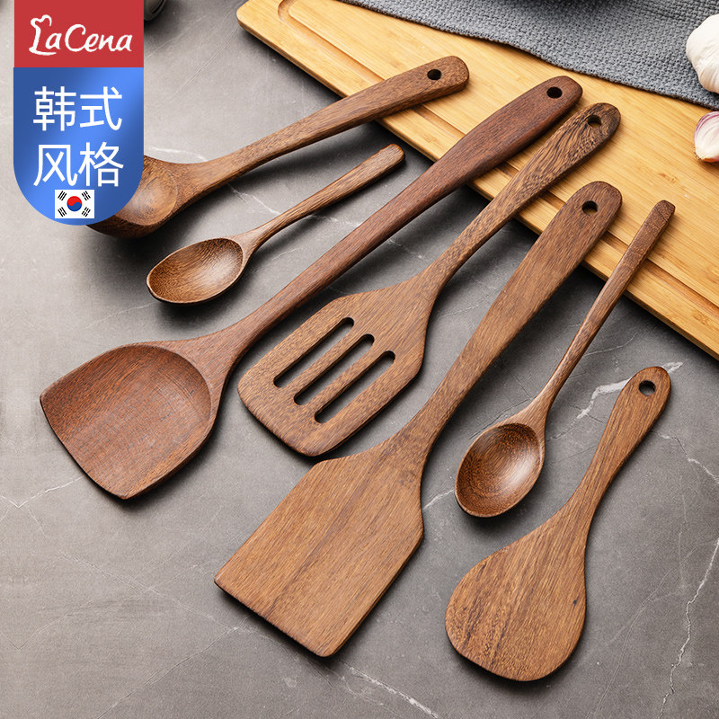 Lacena Chicken Wings Wood Pan Shovel Home Kitchen long handle wood shovel Non Stick Pan Special High Temperature Resistant Wood Fried Vegetable Spade-Taobao