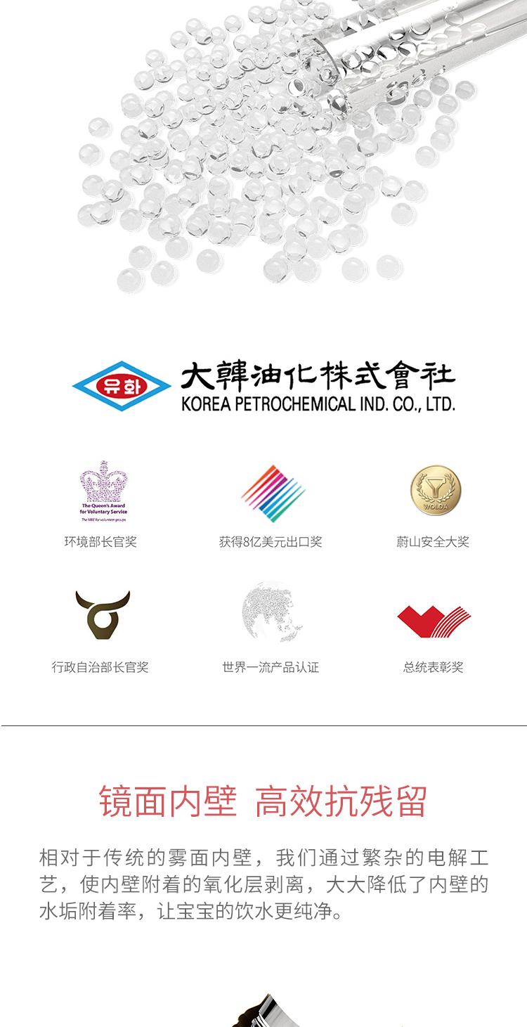 天猫超市 Novia 316不锈钢水杯 630ml 一杯三盖 图5