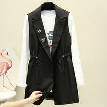 Suit waistcoat Waistcoat Girl Mid 2021 Spring and autumn Korean version Outer lap sleeveless waistcoat Shoulder Pumping Rope Closedown Waistcoat Jacket