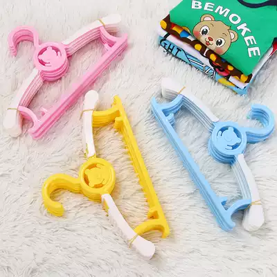 Household children's hangers baby baby children's retractable clothes hanging clothes support children drying adjustable small non-slip