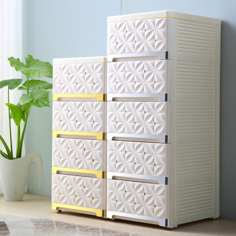 20 30cm European plastic clamp cabinet drawer type kitchen locker bed cabinet toilet shelf