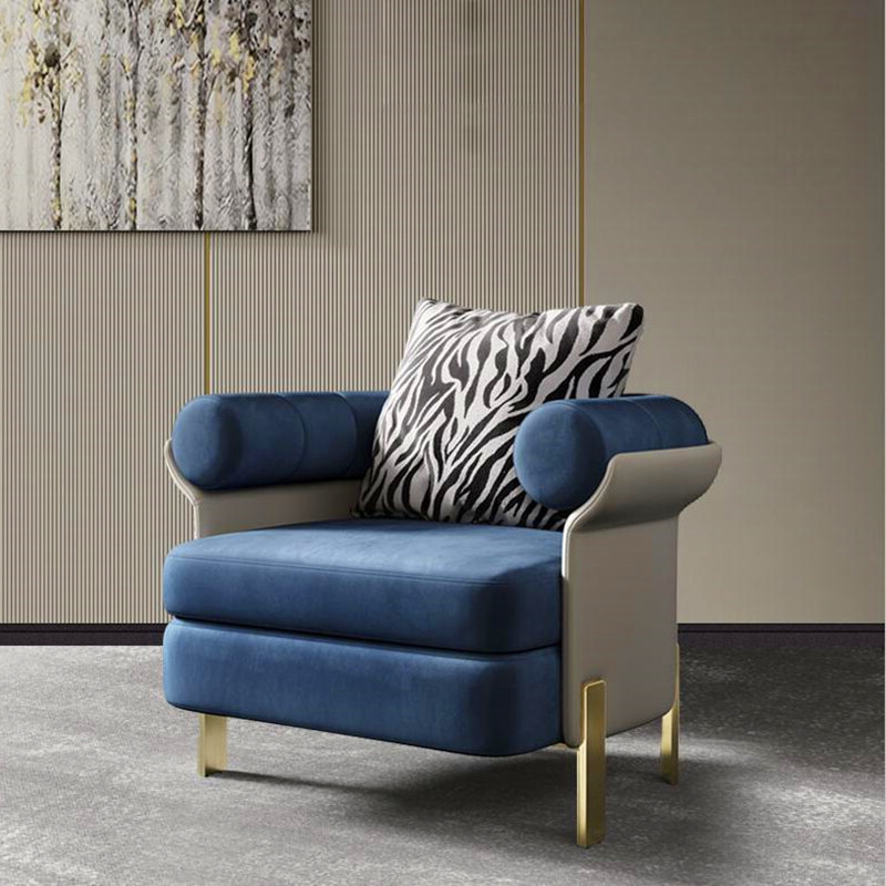 Nordic light luxury single seat sofa chair modern minimalist fabric tiger chair living room leisure meeting chair back chair