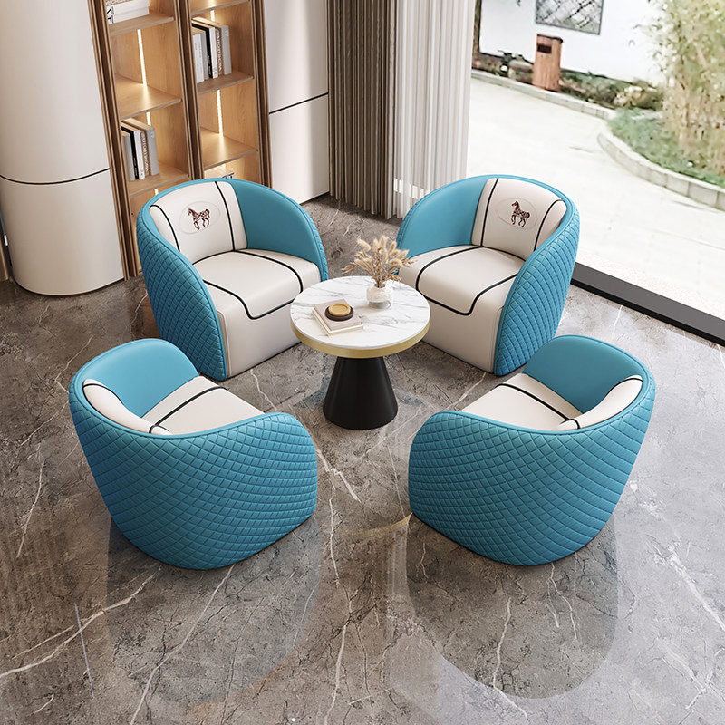 Single sofa light luxury modern leisure hotel rest area business sample house exhibition center reception visitor negotiation table and chair combination