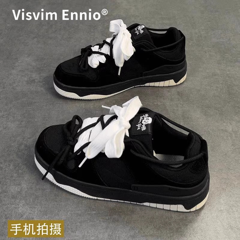 Visvim Ennio男鞋板鞋2025春季國潮時尚厚底潮流黑色情侶休閒鞋