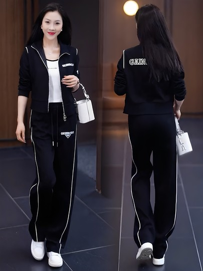 Counter le costume de sport haut de gamme pour les femmes en 2025 Spring et automne, nouveau pantalon à pied à la mode à la mode et à la mode