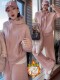 Counter winter sweatshirt set 2025 new fashion velvet thickened casual hooded jacket wide-leg pants two-piece set