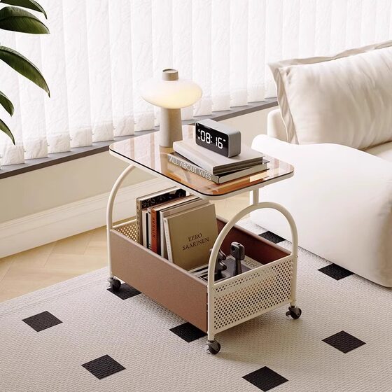家用移动客厅沙发边几卧室床头柜阳台茶桌小桌子置物架推车小茶几