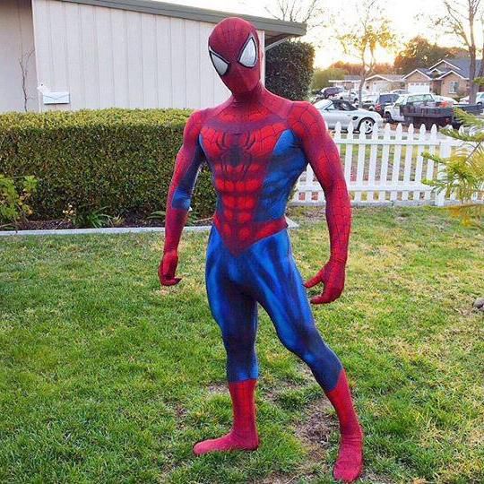 Spot Classic Spider-Man với mặt nạ mắt 3D in kỹ thuật số stereo Lycra tights trình diễn hoạt hình cosplay - Cosplay áo cosplay