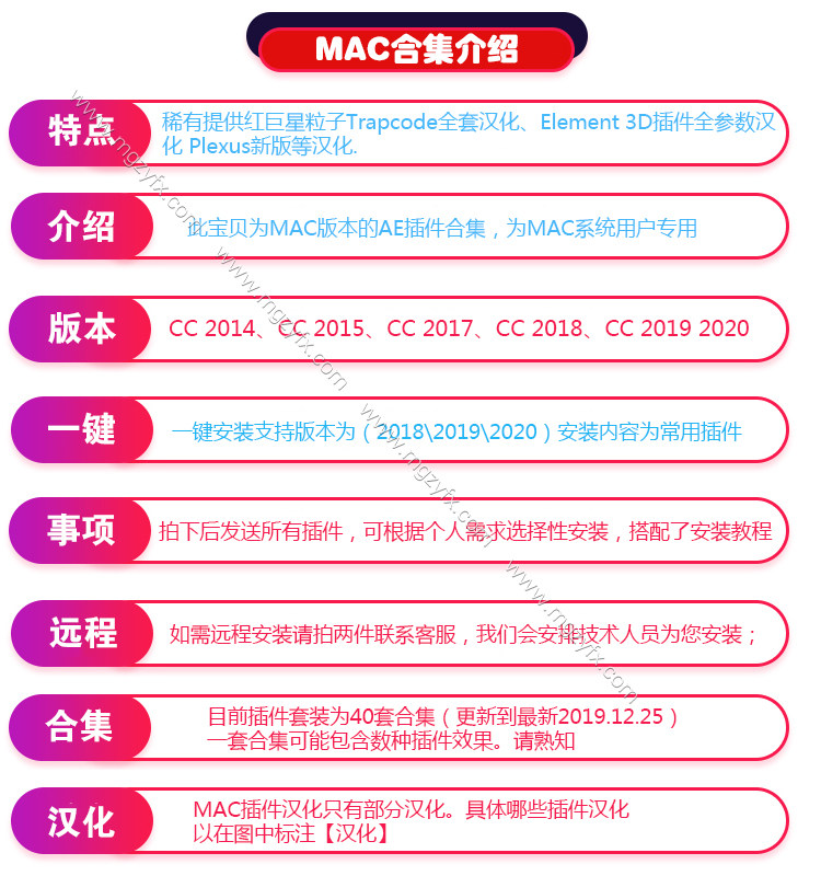 (全网首发)MAC系统AE插件合集抠像e3d Particula汉化特效粒子光效调色全套插件一键安装包-天天素材网