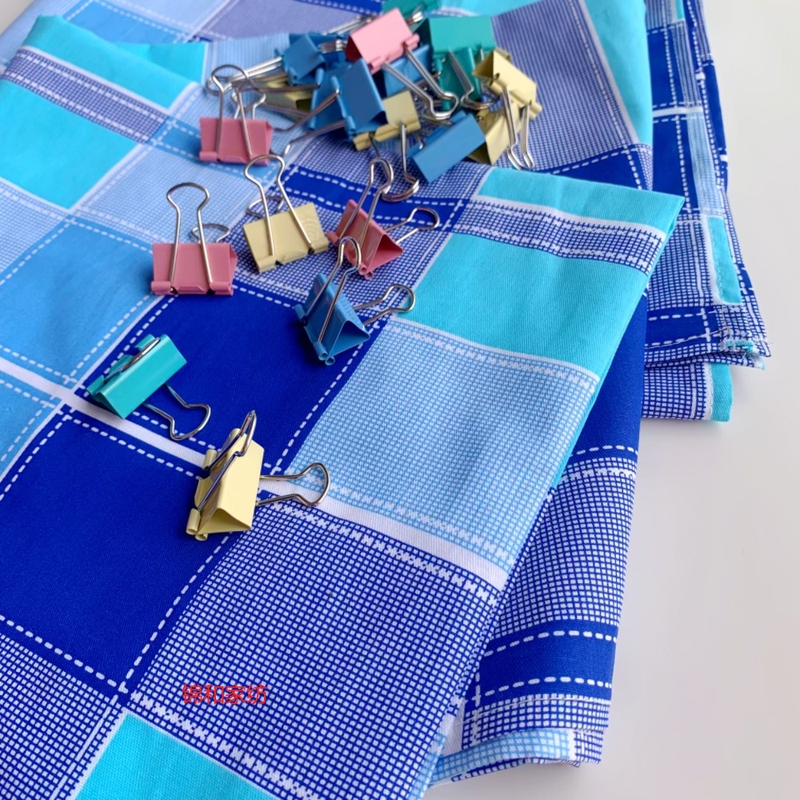 Pure Cotton Quilt Cover for Student Dormitory, Single Quilt Cover, Pillowcase, Bed Sheet, Small Twill Blue-Green Checkered Pattern, All-Cotton Blue-Green Plaid