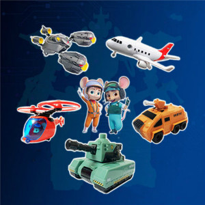 正版舒克和贝塔历险记磁力拼装玩具变形飞机坦克模型机器人偶男孩