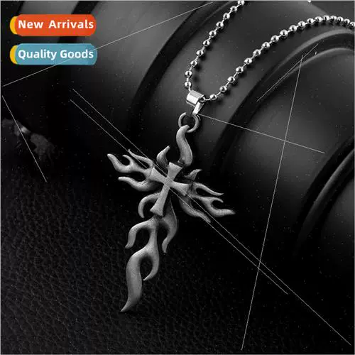 Star Retro Flame Cross Fashion ND Мужчины и женские ожерелье