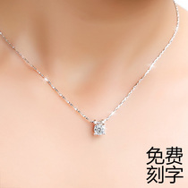 S999 sterling silver necklace choker Japanese Korean jewelry silver jewelry simple pendant to send girlfriend birthday New Year gift