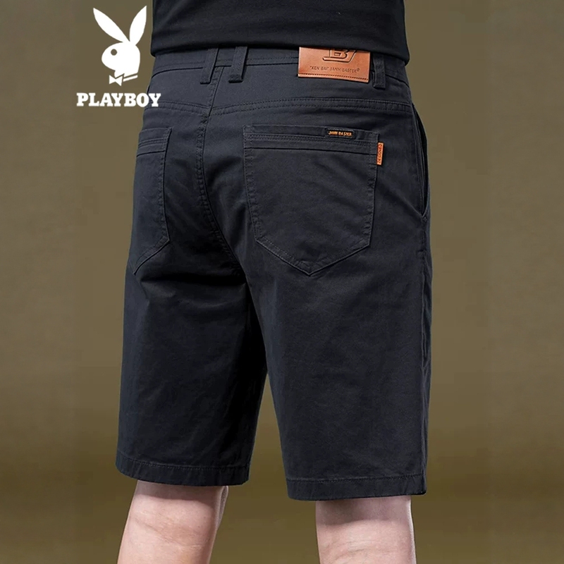 Playboy High-End Thin Casual Shorts for Men, 2026 Summer New Style, Stretchy and Comfortable 5-Point Mid-Length Shorts Playboy High-End Thin Casual Shorts for Men, 2026 Summer New Style, Stretchy and Comfortable 5-Point Mid-Length Shorts