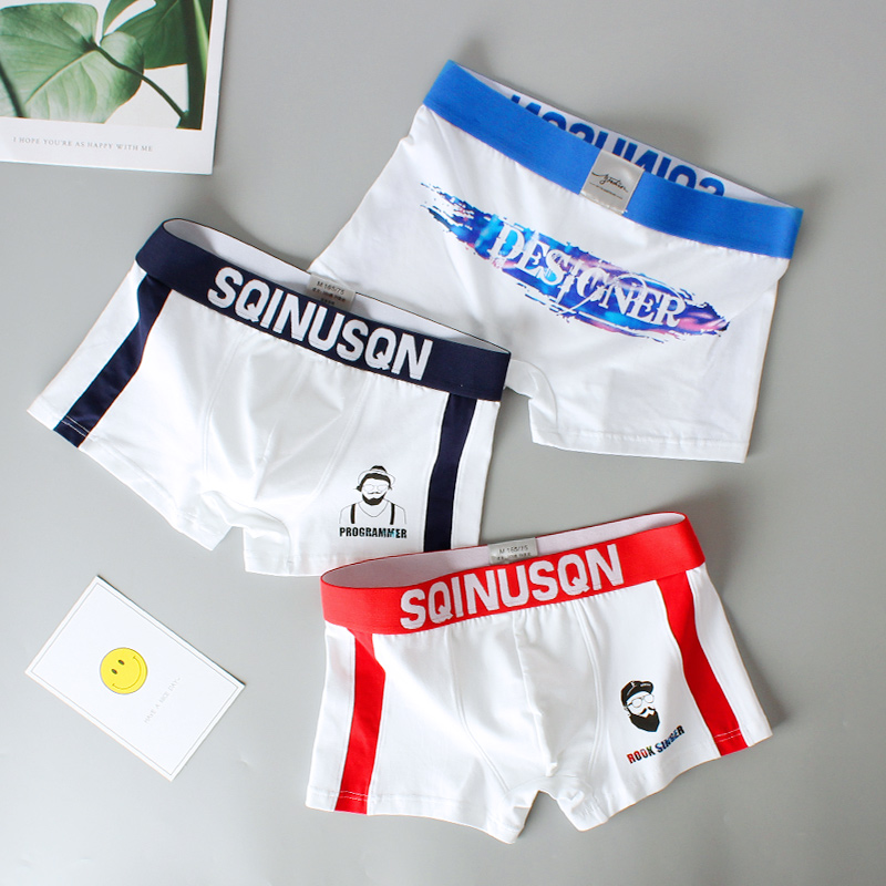 Men's Underwear Men's Boxer Cotton Breathable Personality Shorts Boys Trend Boxer Head Youth Shorts Safety Pants