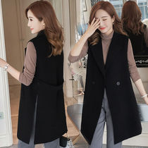 Vest female spring and autumn long Korean version 2021 new autumn suit sleeveless coat women slim shoulder new products