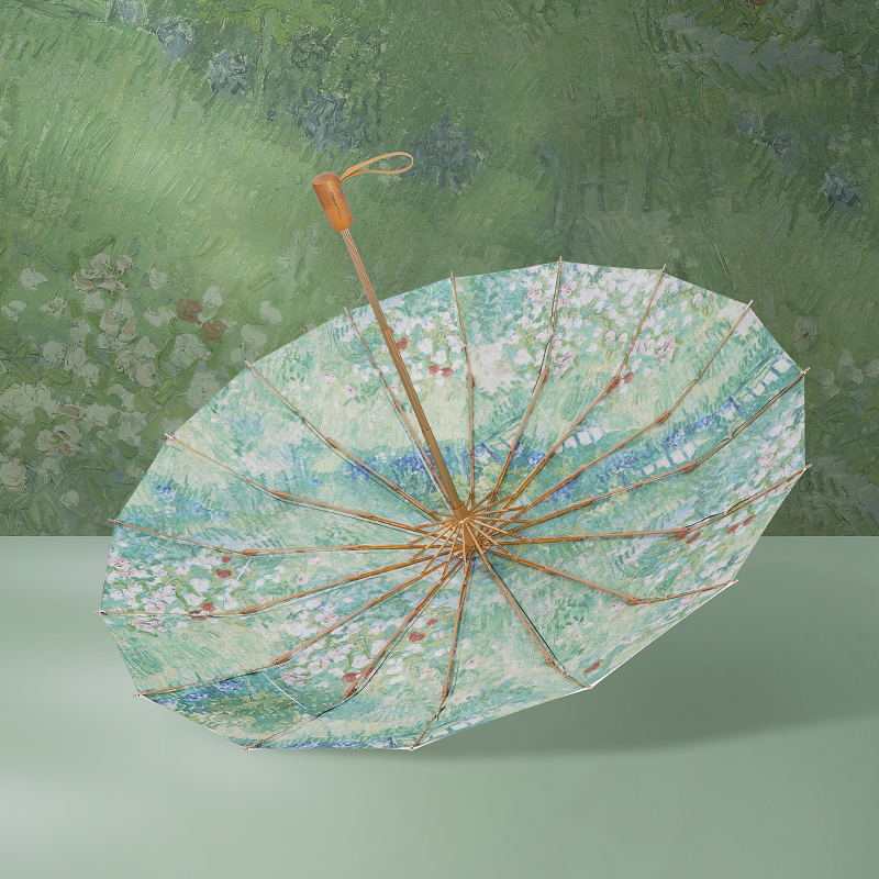 Vonlilienfeld Double-Layer 16-Bone Van Gogh Oil Painting Umbrella Super Strong Sun Protection Umbrella Anti-Ultraviolet Sun Umbrella Vonlilienfeld Double-Layer 16-Bone Van Gogh Oil Painting Umbrella Super Strong Sun Protection Umbrella Anti-Ultraviolet Sun Umbrella
