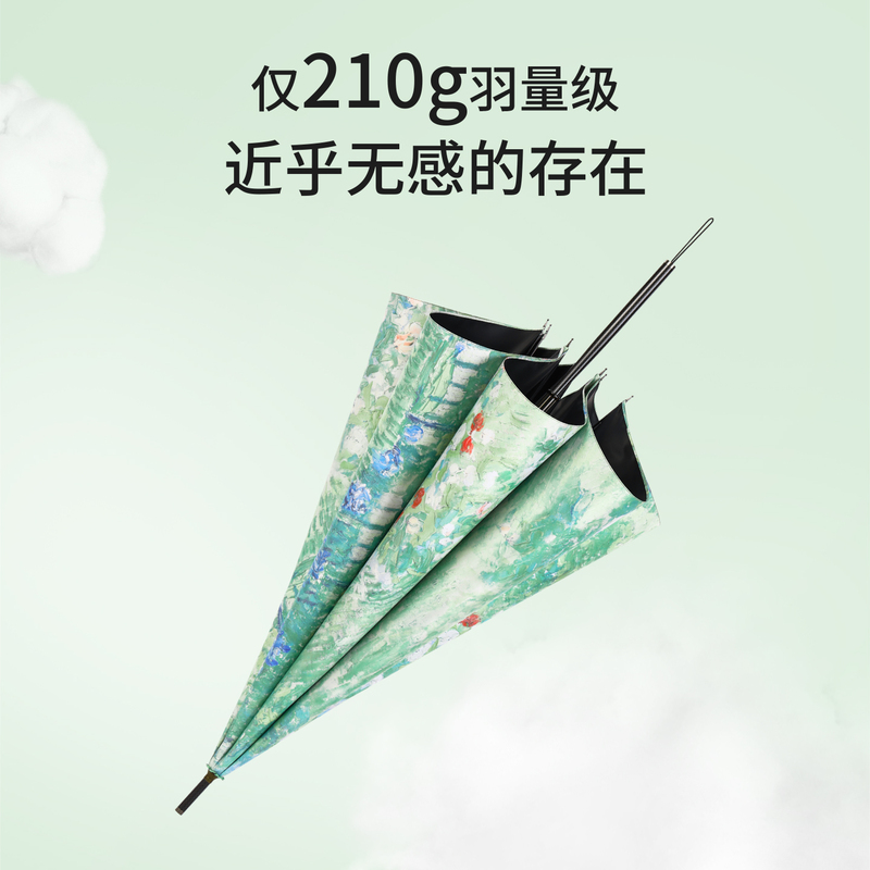 Vonlilienfeld Long-Handled Umbrella with Carbon Fiber Frame, Ultra-Light Sun Protection Upf50 Sunshade Umbrella, Rain or Shine Umbrella