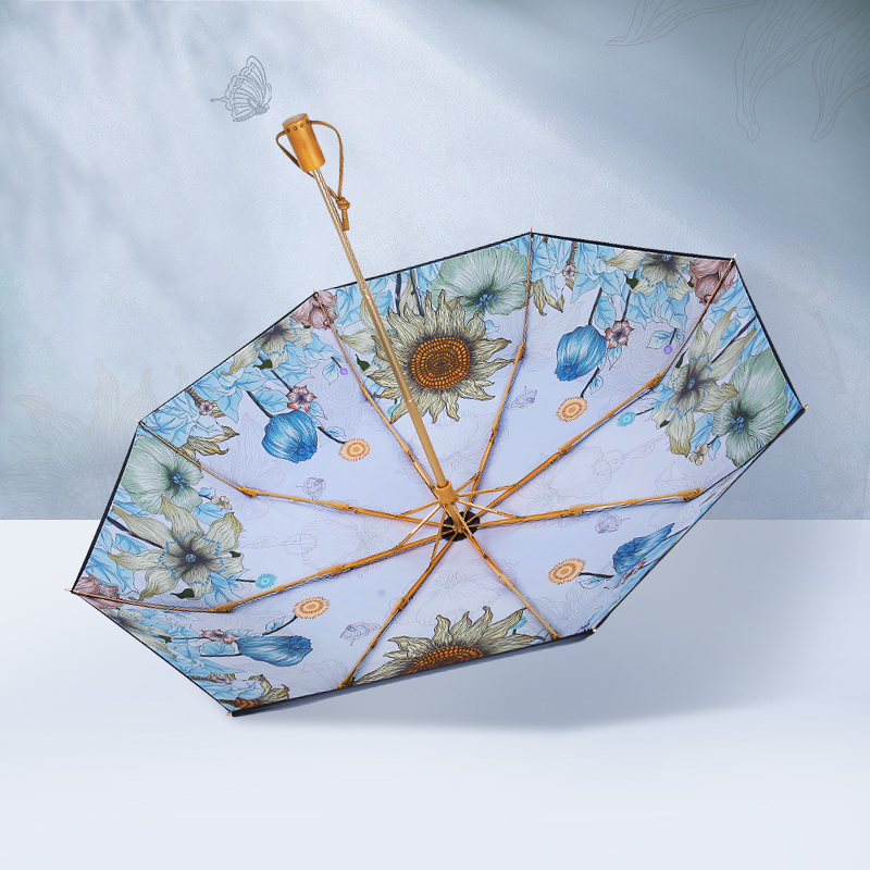 Umbrella female reinforcement rain and shine dual use vinyl folding superimposed thick umbrella double layer sunscreen anti-UV umbrella large