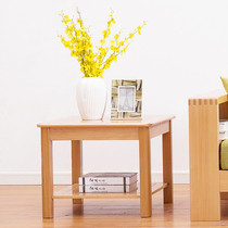 All solid wood beech wood simple Nordic modern corner several side living room simple sofa companion Japanese small table coffee table
