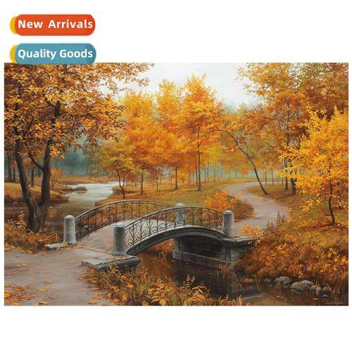 Новая современная гостиная с алмазной декоративной росписью лес